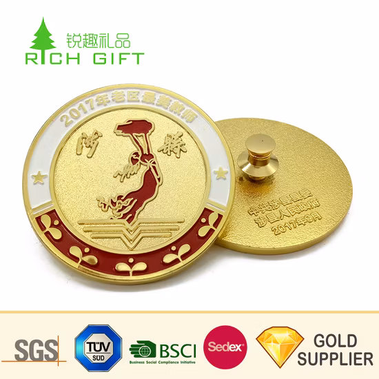 Custom Metal Poppy Flower Enamel Lapel Pin Emblem Badge