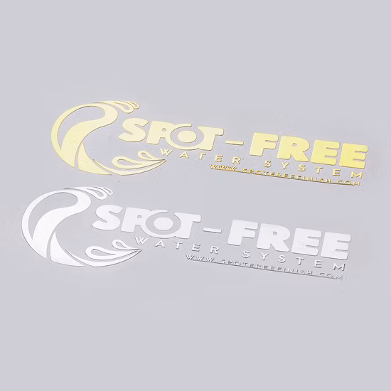 製品用カスタム印刷粘着ラベルニッケルロゴバッジ転写金属ステッカー